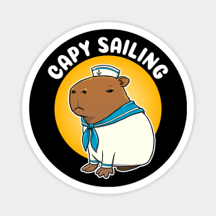 Capy Sailing Cartoon Capybara Sailor Magnet